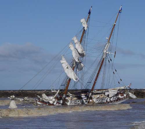 Tall Ship Grounded