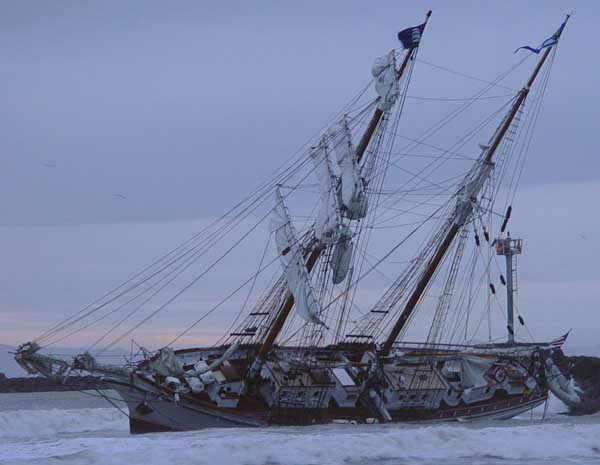 Tall Ship Aground